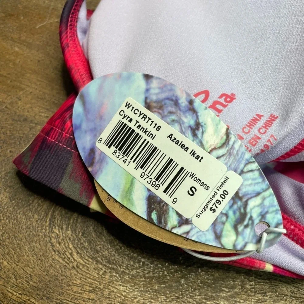 Prana Pink Cyra Tankini Swimsuit Top Size Small US 4-6 Modest Full Coverage Swim
